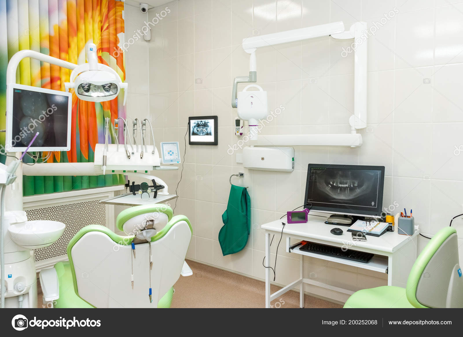 Special equipment for a dentist, dentist office.Design of new modern