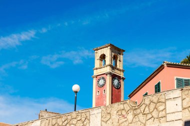 Corfu eski kale üstünde saat kulesi. Yunanistan. Europe gezisi. mimari anıt, Korfu, KERKIRA mimari dönüm noktası. Kopya alanı