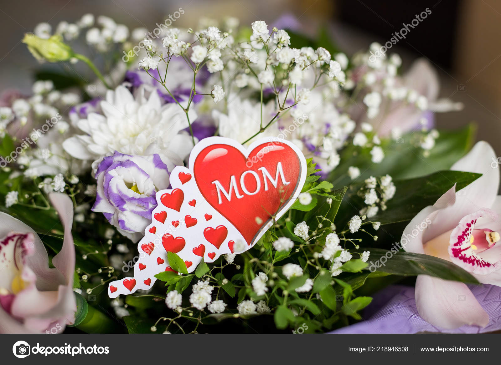 Texte Taime Maman Et Coeur Forme Fond De Fleurs Carte De