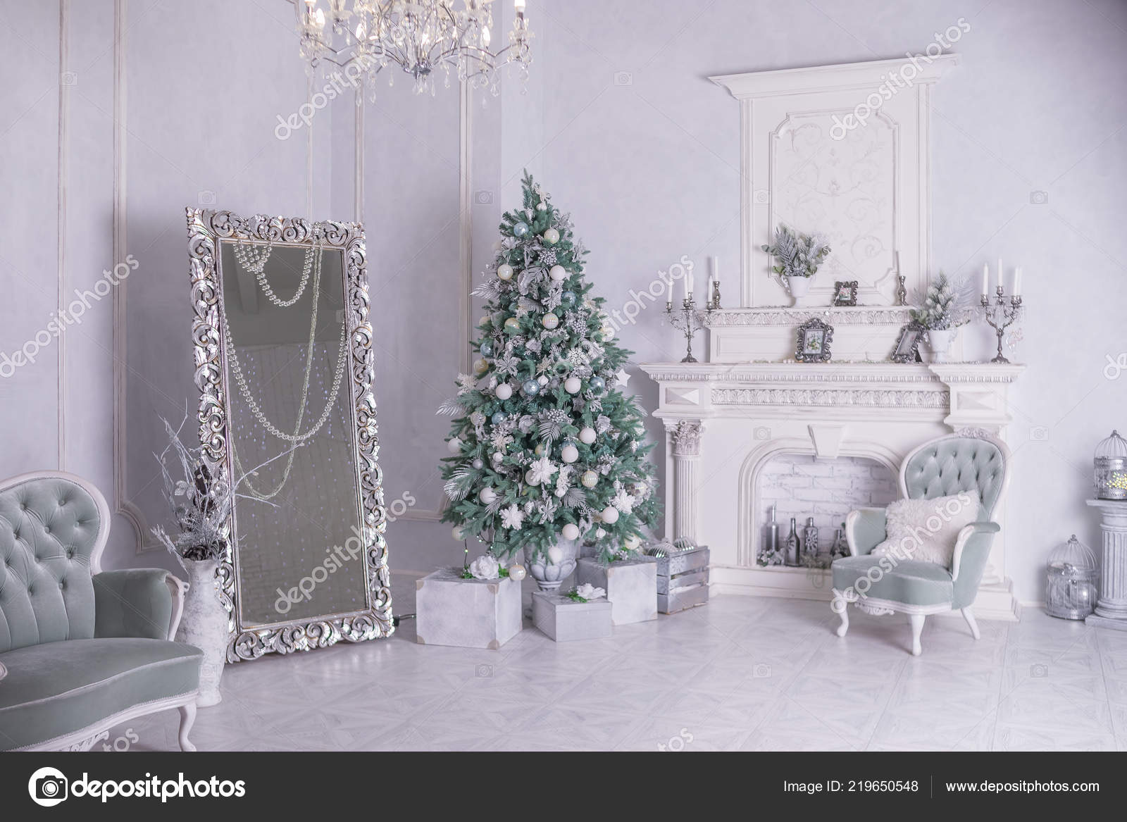 large white christmas tree