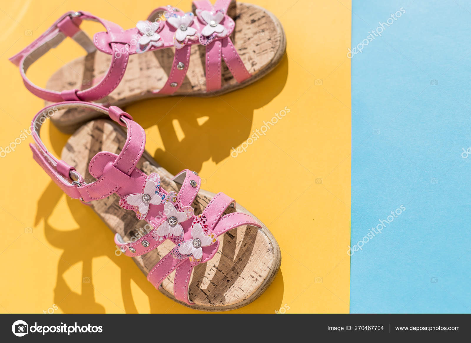 pastel colored sandals