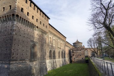 Milan, Lombardiya, İtalya: Castello Sforzesco bilinen Ortaçağ Kalesi