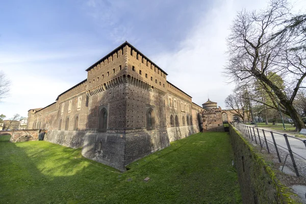 Milano Lombardia Castello Medievale Conosciuto Come Castello Sforzesco — Foto Stock