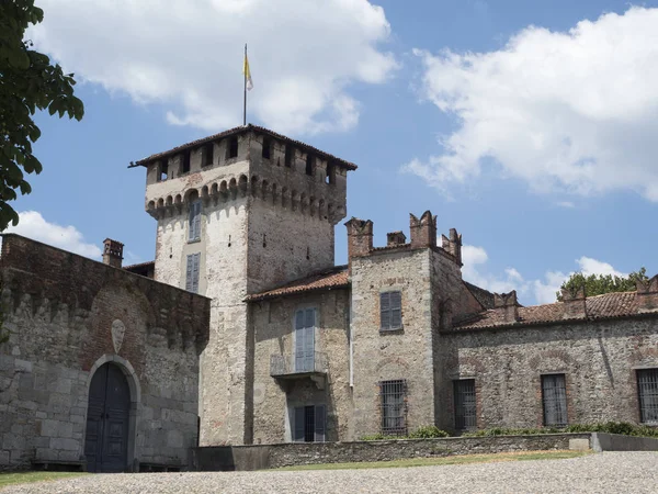 Somma Lombardo Varese Lombardie Itálie Exteriér Středověkého Hradu — Stock fotografie