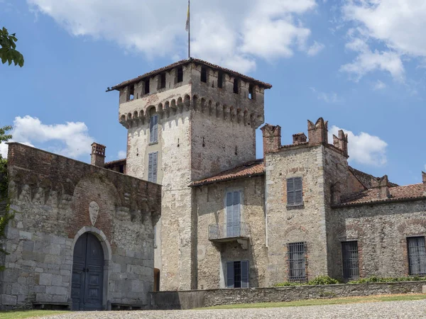 Somma Lombardo Varese Lombardia Itália Exterior Castelo Medieval — Fotografia de Stock