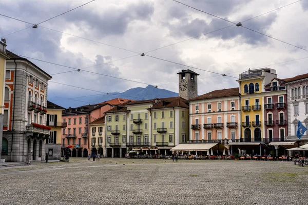 Locarno Ticino Švýcarsko Hlavní Náměstí Města Známé Jako Piazza Grande — Stock fotografie