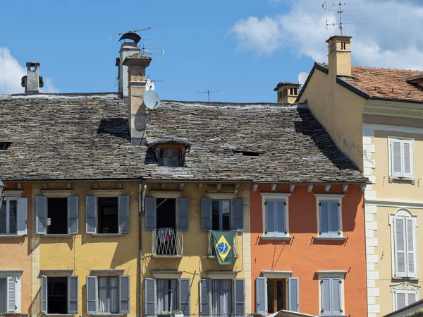 Historické Budovy Domodossole Verbano Cusio Ossola Piemont Itálie — Stock fotografie