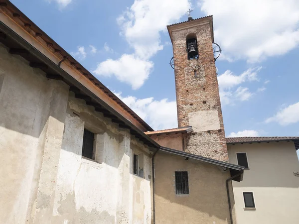 Utsidan Medeltida San Vittore Kyrkan Agrate Conturbia Novara Piemonte Italien — Stockfoto