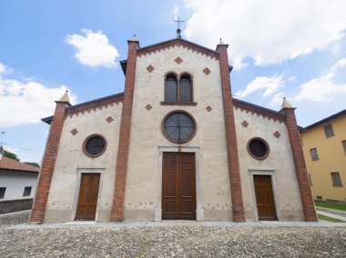 Agrate Conturbia, Novara, Piedmont, İtalya, Ortaçağ San Vittore kilisede dış 9 yüzyılda inşa edilmiş.