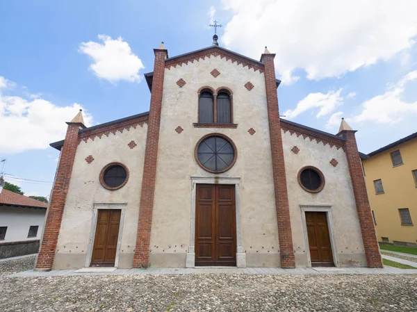 Zewnętrzna Część Średniowiecznego Kościoła San Vittore Agrate Conturbia Novara Piemont — Zdjęcie stockowe