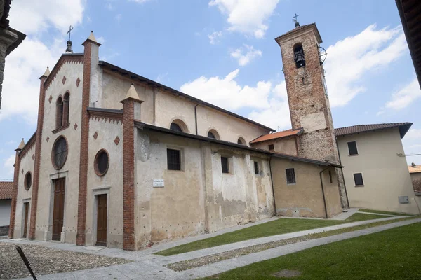 Exterior Iglesia Medieval San Vittore Agrate Conturbia Novara Piamonte Italia —  Fotos de Stock