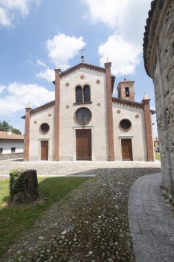 Agrate Conturbia, Novara, Piedmont, İtalya, Ortaçağ San Vittore kilisede dış 9 yüzyılda inşa edilmiş.