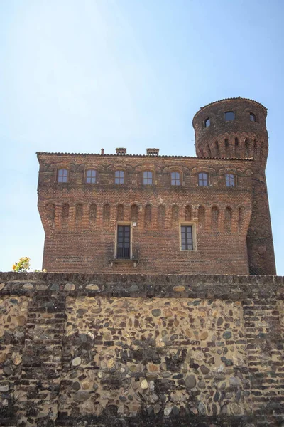 Średniowieczny Zamek San Genuario Zabytkowej Miejscowości Pobliżu Vercelli Piemont Włochy — Zdjęcie stockowe