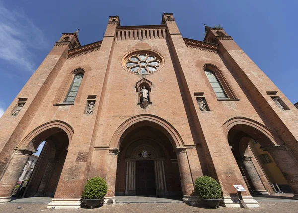 Alba Cuneo Piedmont Talya Cephe Tarihi Katedral — Stok fotoğraf