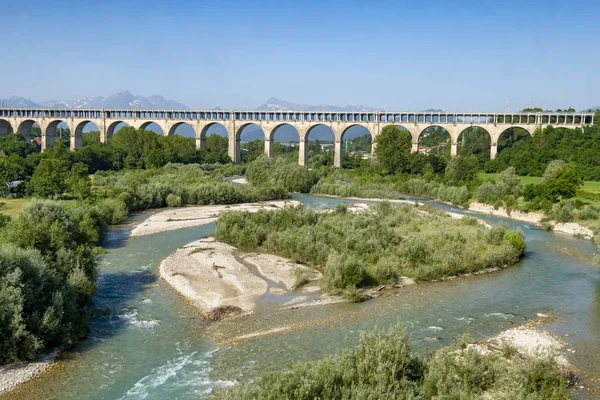 Cuneo Piemonte Veduta Dello Storico Ponte Noto Come Ponte Vecchio — Foto Stock