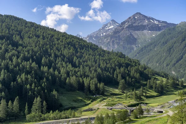 Chisone Tal Bergige Landschaft Entlang Der Straße Nach Sestriere Turin — Stockfoto