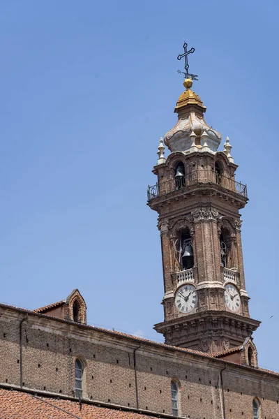 Saluzzo Cuneo Piemont Italien Glockenturm Der Historischen Kathedrale Dom — Stockfoto