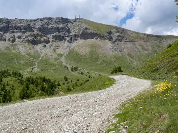 Berglandschaft Entlang Der Straße Nach Colle Dell Assietta Und Colle — Stockfoto