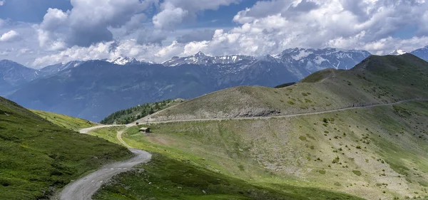 Mountain Landscape Road Colle Dell Assietta Colle Delle Finestre Turin — Stock Photo, Image