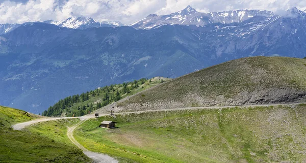 Paesaggio Montano Lungo Strada Colle Dell Assietta Colle Delle Finestre — Foto Stock