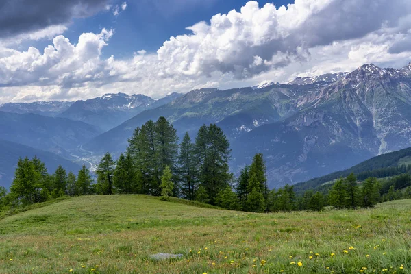 Paisaje Montaña Largo Carretera Colle Dell Assietta Colle Delle Finestre — Foto de Stock