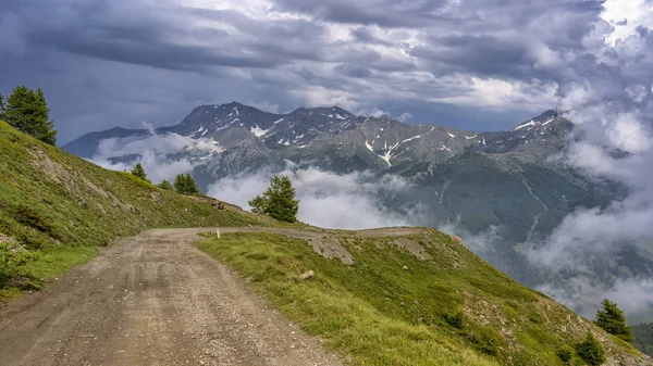 Berglandschaft Entlang Der Straße Nach Colle Dell Assietta Und Colle — Stockfoto