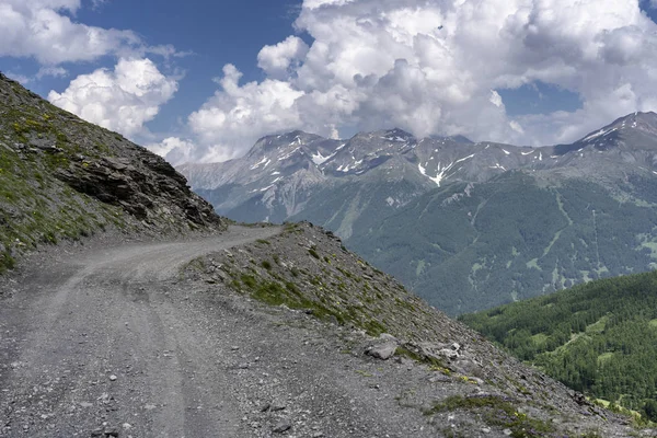 Paysage Montagneux Long Route Vers Colle Dell Assietta Colle Delle — Photo