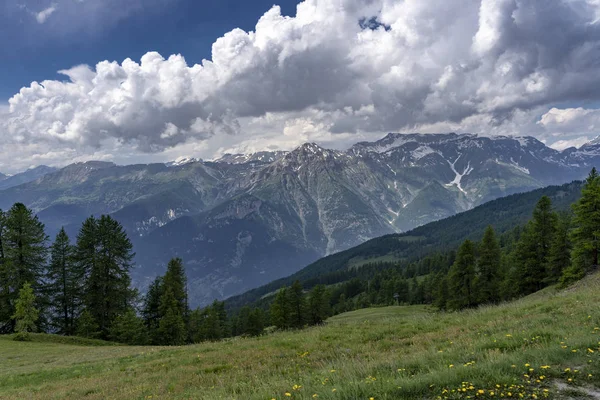 Paisagem Montanhosa Longo Estrada Para Colle Dell Assietta Colle Delle — Fotografia de Stock