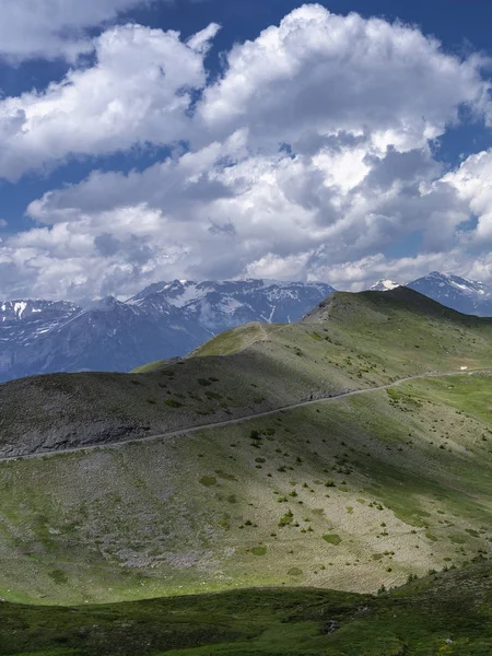 Paisagem Montanhosa Longo Estrada Para Colle Dell Assietta Colle Delle — Fotografia de Stock