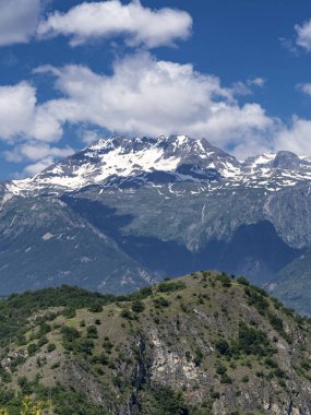 Dağ manzarası, yaz Susa Vadisi, Turin, Piedmont, İtalya,