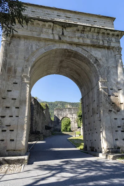 Susa Turin Piedmont Italy Arch August Arco Augusto Roman Monument — Stock Photo, Image