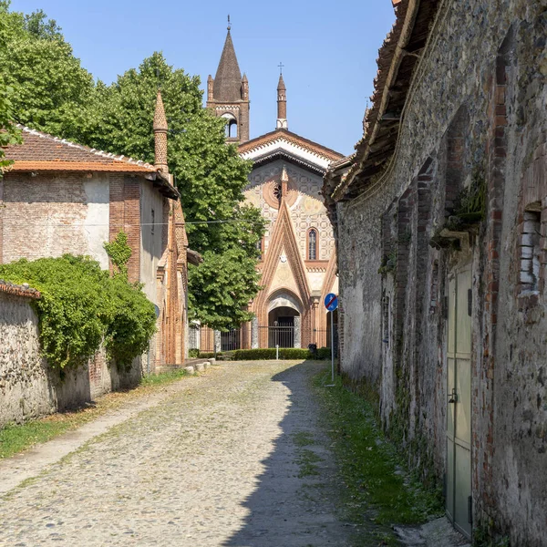 Exterior Abbey Sant Antonio Ranverso Medieval Monument Susa Valley Turin — Stock Photo, Image