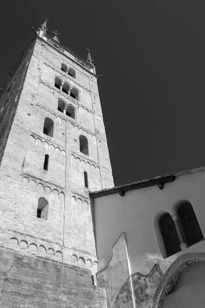 Susa Turín Piamonte Italia Catedral Medieval San Giusto Blanco Negro —  Fotos de Stock