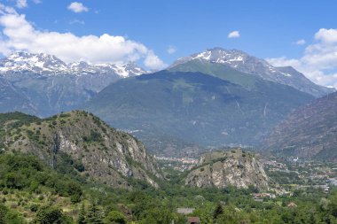 Dağ manzarası, yaz Susa Vadisi, Turin, Piedmont, İtalya,