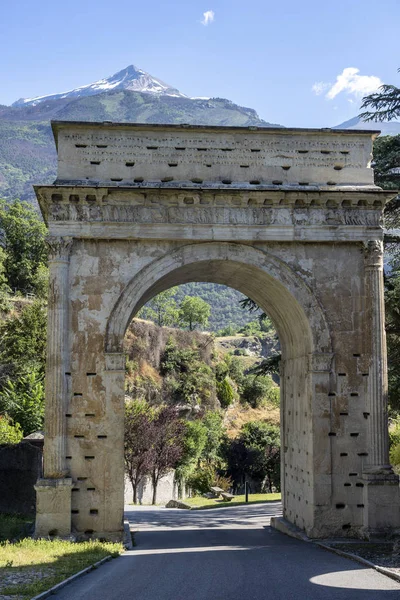 Susa Turin Piémont Italie Arc Août Monument Romain — Photo