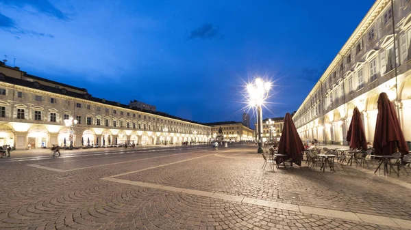 Turin Piedmont Italy San Carlo Square Night — Stock Photo, Image