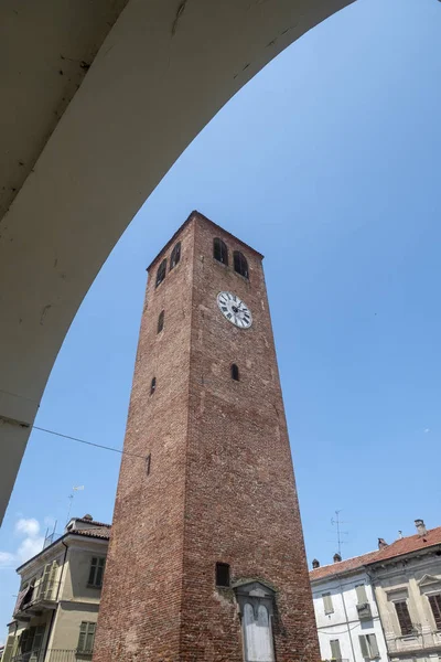 Crescentino Vercelli Piedmont Italy Municipal Tower Medieval Monument — Stock Photo, Image