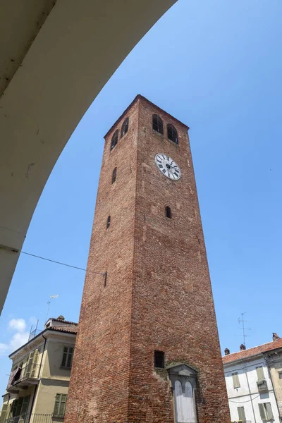Crescentino Vercelli Piamonte Italia Torre Municipal Monumento Medieval —  Fotos de Stock