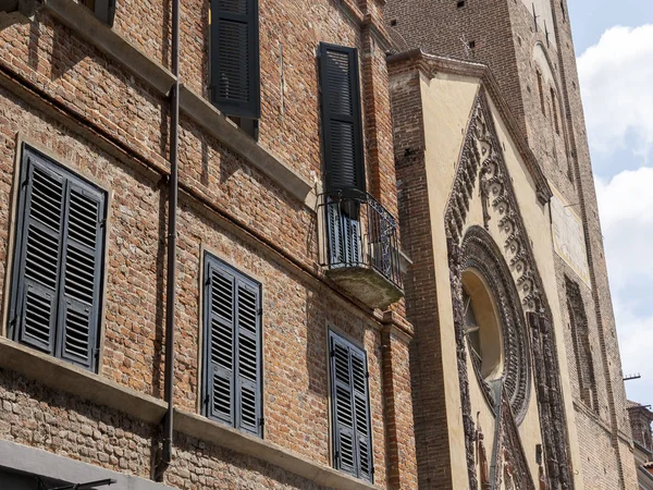 Chivasso Turin Piemont Olaszország Középkori Katedrális Homlokzata — Stock Fotó