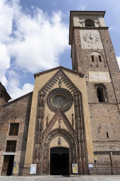 Chivasso Turin Piedmont Italy Facade Medieval Cathedral — Stock Photo, Image