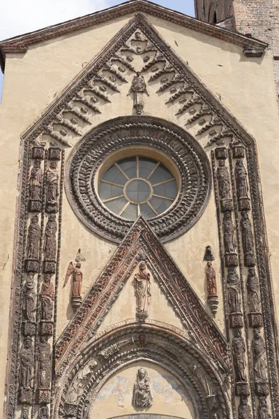 Chivasso Turyn Piemont Włochy Fasada Katedry Średniowieczne — Zdjęcie stockowe
