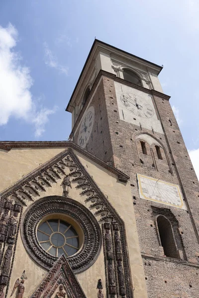 Chivasso Turin Piedmont Italy Facade Medieval Cathedral — Stock Photo, Image