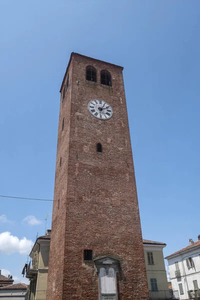 Crescentino Vercelli Piemonte Italia Torre Comunale Monumento Medievale — Foto Stock