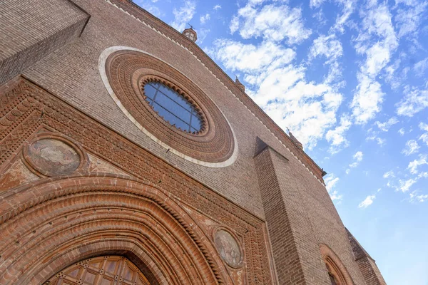 Vigevano Pavia Lombardije Italië Gevel Van Historische Kerk — Stockfoto