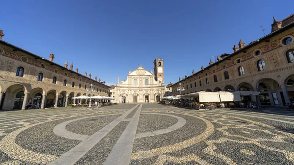 Vigevano Pavia Lombardy Italy Historic Main Square City Known Piazza — Stock Photo, Image