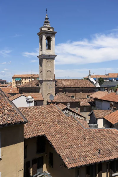 Vigevano Pavia Lombardiya Talya Tarihi Bir Bakış Çatılar — Stok fotoğraf