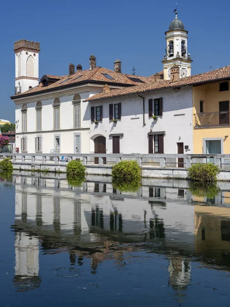 Gaggiano Milan Lombardiya Talya Tarihi Kent Naviglio Grande Adlı Yaz — Stok fotoğraf