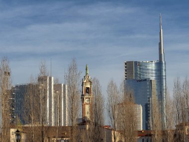 Milan. Cityscape Cimitero Monumentale üzerinden