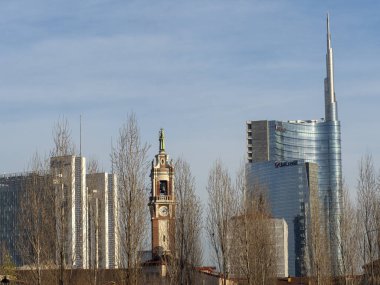 Milan. Cityscape Cimitero Monumentale üzerinden