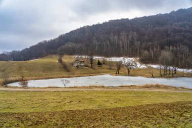 Crezzo, Italya 'da kış manzarası